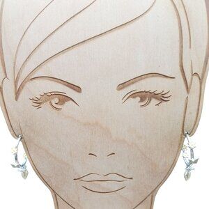 Vintage Avon Butterfly and Flowers Inside Out Hoop Earrings in Gift Box